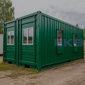 МД-26 - одноэтажное модульное здание из двух блок-контейнеров с наружной отделкой цветным профлистом 
