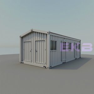 Модульное здание МЗ-02 из 2-х блок-контейнеров с двускатной крышей 